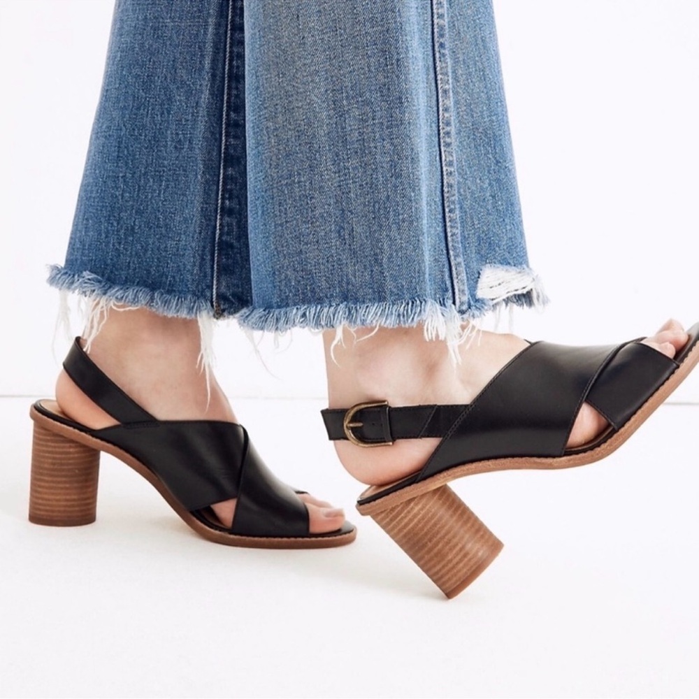 Madewell Ruthie Crisscross Leather Heels 8.5